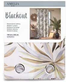AmeliaHome Blackout Intropics Curtains Brown 140x245