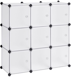 Songmics 9-Cube Plastic Storage Organizer 93x31x123cm White