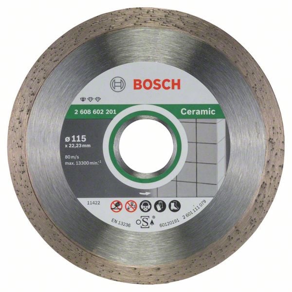 Griešanas asmens Bosch 2608602201, 115 mm x 22.23 mm x 1.6 mm