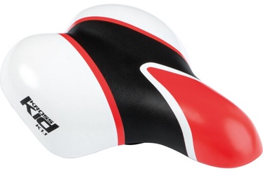 Velosipēda sēdeklis Kross Kid K1.1 BlackRed, tērauds/ādas imitācija, melna/sarkana