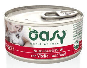 Oasy Adult Cat Wet Mousse w/ Veal 85g