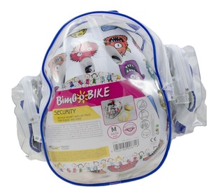 Ķivere velobraukšanai bērniem Bimbo Bike Kids, balta/daudzkrāsaina, XS