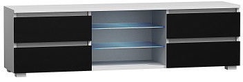 ТВ стол Pro Meble Milano 150 White/Black, 1500x350x420 мм