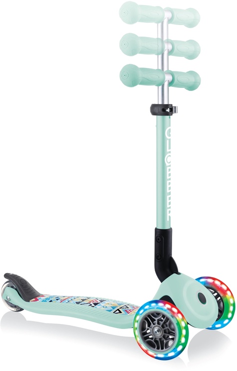 Детский самокат Globber Junior Foldable Fantasy Lights, зеленый