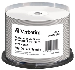 Verbatim CD-R AZO 52X 700MB Silver Printable 50P Spindle