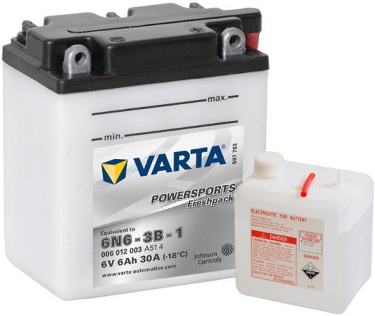 Аккумулятор Varta Powersports Freshpack SLI 6N6-3B-1, 6 В, 6 Ач, 30 а