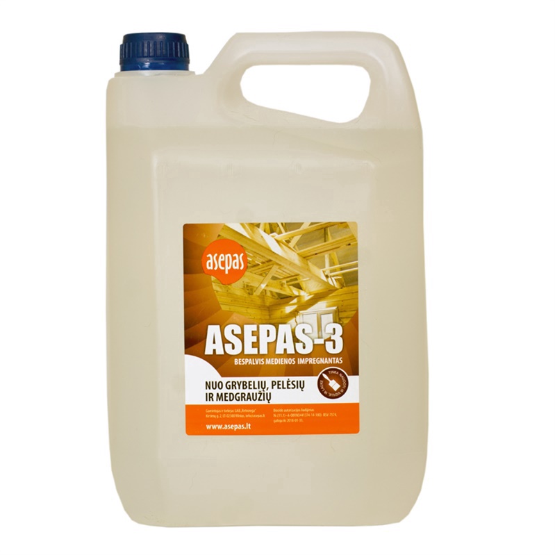 Puidukaitsevahend Asepas-3, läbipaistev, 5 l