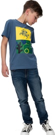 Bērnu krekls, bērniem Audimas Junior, zila/dzeltena/zaļa, 152 cm