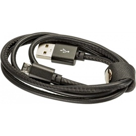 Juhe Platinet Leather MicroUSB to USB Cable 1m Black
