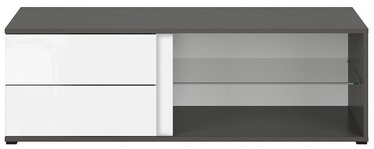 TV galds Black Red White Graphic, balta/pelēka, 1200x486x385 mm