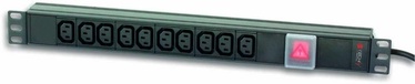 Techly Rack 19" PDU 10 VDE Outputs with C14 Plug and Switch