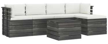 Āra mēbeļu komplekts VLX Garden Pallet Lounge Set 3061865, krēmkrāsas, 4 sēdvietas