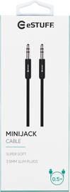 Juhe Estuff ES608001-05M-BLACK, 3.5 mm / 3.5 mm, must, 0.5 m