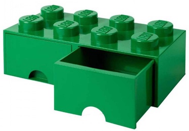 Uzglabāšanas kaste LEGO® Storage Brick Drawer 8, 12 l, zaļa, 25 x 50 x 18 cm