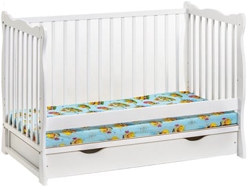 Детская кровать ASM Ala II Plus, белый, 65 x 124 см