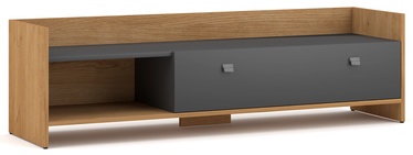 TV galds Vivaldi Meble Open, pelēka/ozola, 1400x370x400 mm