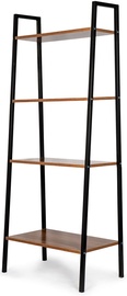 GoodHome Bookcase 4 Shelves Black/Brown