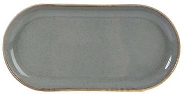 Porland Seasons Oval Plate 20x32cm Dark Grey