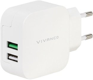 Зарядное устройство Vivanco, USB/AC/DC, белый