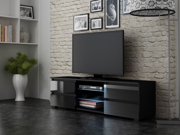 TV galds Pro Meble Milano 150 Black, 1500x350x420 mm