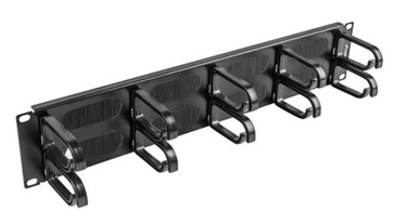 Lanberg 19'' Cable Management with Brush 2U Black