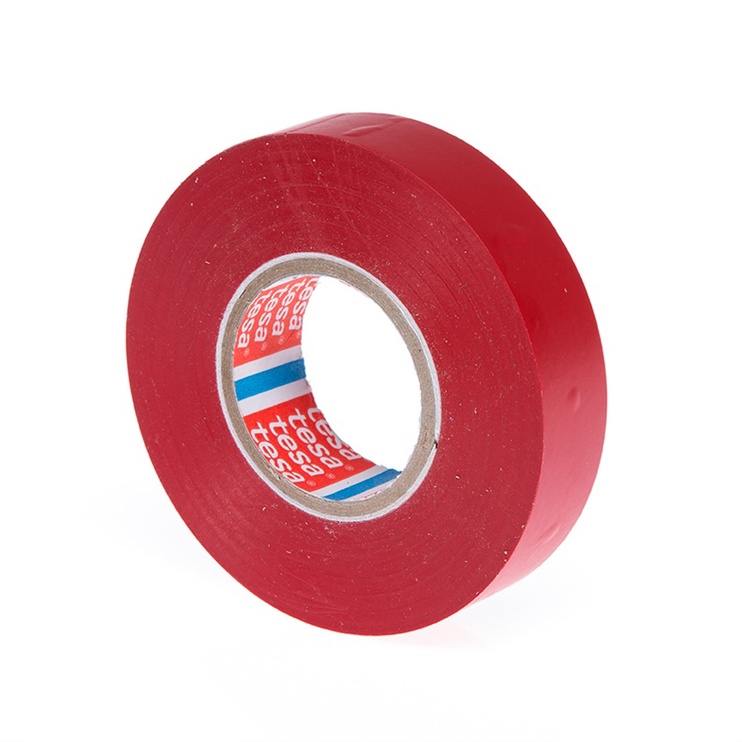 Elektrības izolācijas lente Tesa Premium, sarkana, 33 m