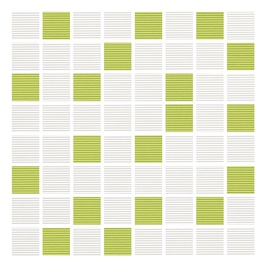 Keraminės dekoruotos sienų plytelės-mozaikos Verno White-Green, 25 x 25 cm
