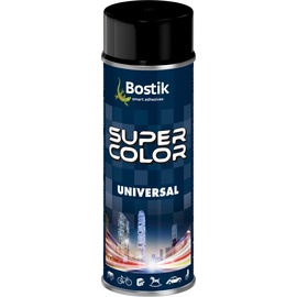 Aerosoolvärv Bostik Super Color Universal, tavaline, läikiv must (black gloss; r-9005), 0.4 l