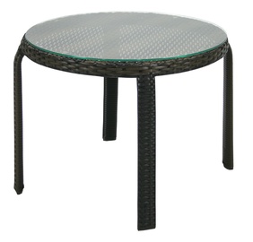 Lauko stalas Home4you Wicker Dark Brown, 52 x 52 x 43 cm