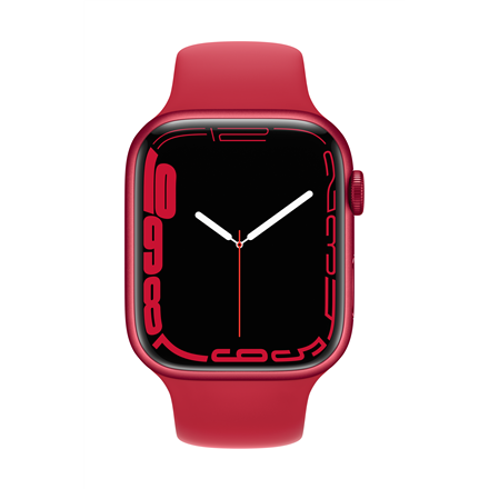 Умные часы Apple Watch Series 7 GPS + Cellular, 45mm RED Aluminium Case with RED Sport Band - Regular, красный