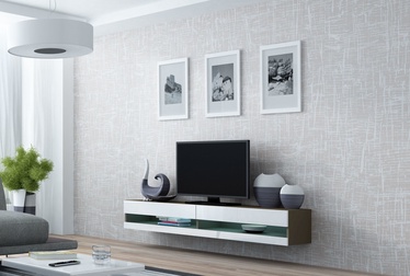 TV staliukas Cama Meble Vigo New 180 Latte/White Gloss, 1800x300x400 mm