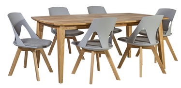 Ēdamistabas komplekts Home4you Retro/Sanders Light Grey/Oak