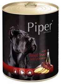 Mitrā barība (konservi) suņiem Dolina Noteci & Piper Piper Animals, liellopa gaļa/aknas/kartupeļi, 0.8 kg