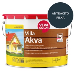 Fasāžu krāsa Vivacolor Villa Akva, antracīta pelēks, 9 l