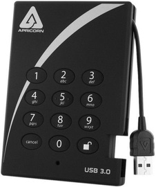 Cietais disks Apricorn Aegis Padlock A25, HDD, 1 TB, melna