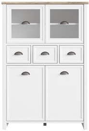 Black Red White Cannet Glass-Door Cabinet White