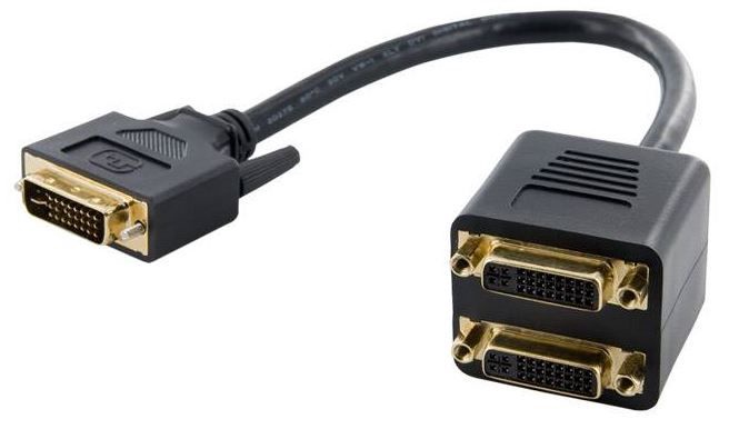 Adapter 4World DVI male, DVI-I female x 2, must