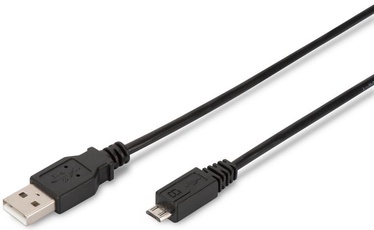 Провод Assmann USB 2.0 A male, Micro USB B male, 3 м, черный