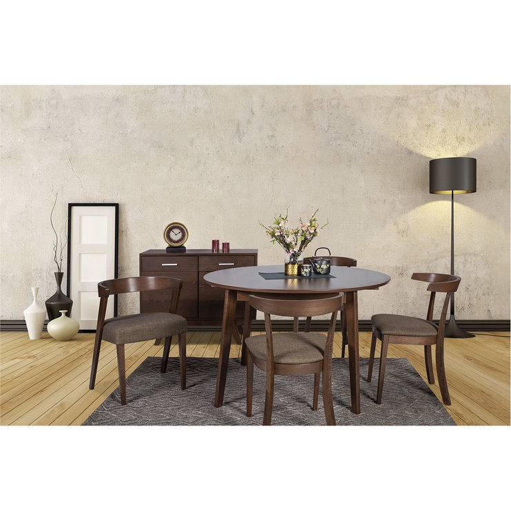 Обеденный стол c удлинением Home4you Adele 21911, коричневый, 120 - 150 см x 120 см x 75 см