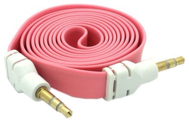 Mocco Flat Premium 3.5mm To 3.5mm AUX Cable 90cm Pink