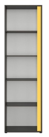 Black Red White Graphic Left Bookshelf 57x191cm Black