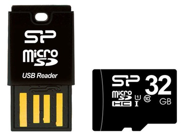 Silicon Power Key USB Card Reader + 32GB microSD Card Black