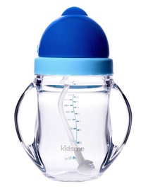 Kidsme Tritan Training Cup With Wighted Straw And Cleaning Kit Aquamarine