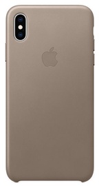 Apple Leather Back Case For Apple iPhone XS Max Taupe