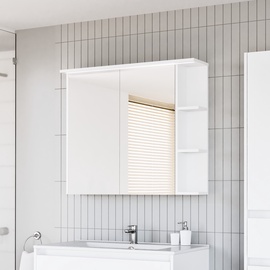 Шкаф для ванной Domoletti, белый, 15 x 90.4 см x 77 см
