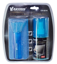 Vakoss Cleaning Kit for LCD / 200ml liquid / brush / cloth