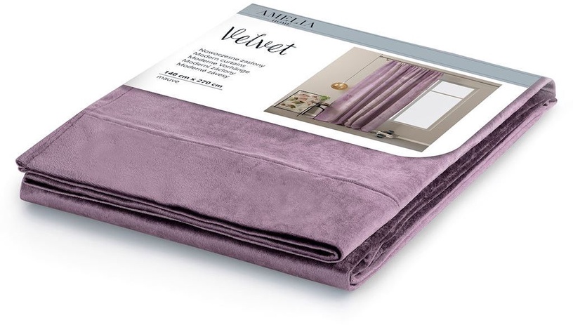 Ночные шторы AmeliaHome Velvet Pleat, светло-фиолетовый, 140 см x 270 см