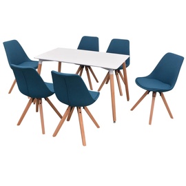 Обеденный комплект VLX 7 Piece Set 243572, белый/синий