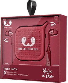 Ausinės Fresh 'n Rebel Vibe Bluetooth In-Ear + Rockbox Pebble Ruby, belaidės