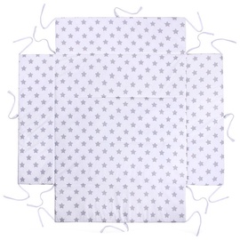 Lulando Playpen Mat For Children White With Grey Stars 100x100cm